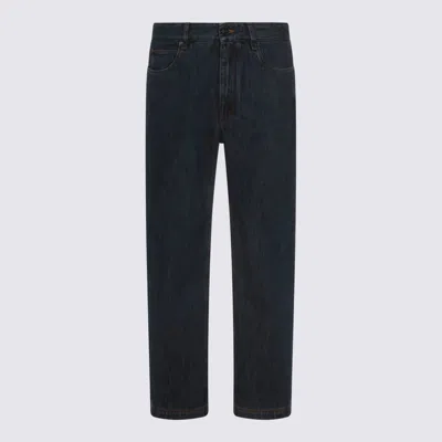 Fendi Dark Blue Cotton Jeans