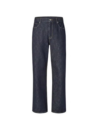 FENDI FENDI DARK BLUE COTTON TROUSERS