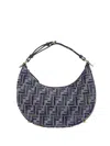 Fendi Mini Handbag With Chic Graphic Print In Dark Blue