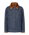 Fendi Dark Blue Ff Denim Blouson In Blue