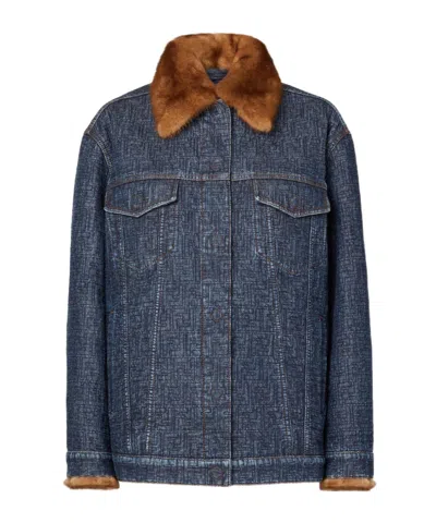 Fendi Dark Blue Ff Denim Blouson