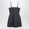 Fendi Dark Blue Ff Denim Bustier Dress Women In Blue