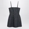 Fendi Dark Blue Ff Denim Bustier Dress Women In Gray