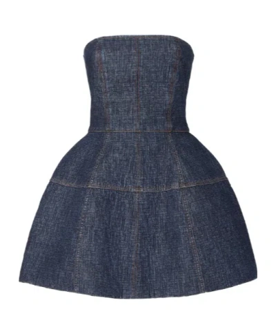 Fendi Dark Blue Ff Denim Dress