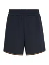 Fendi Dark Blue Ff Jacquard Bermuda Shorts In Blue