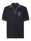 Fendi Ff Jacquard Polo Shirt In Azul