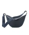 Fendi Dark Blue Leather Bag With Threading