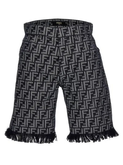 Fendi Dark Blue Logo Shorts