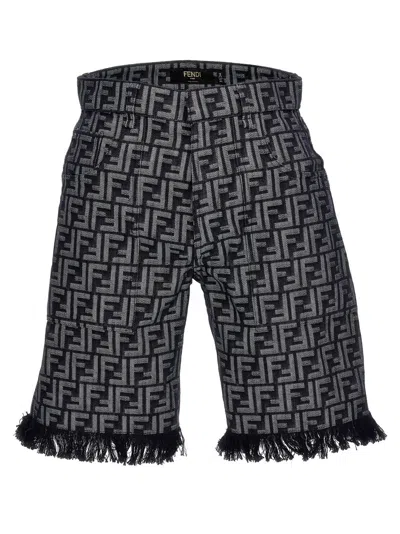 Fendi Dark Blue Logo Shorts