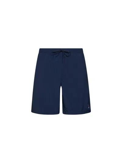 Fendi Dark Blue Nylon Embroidered Swim Shorts