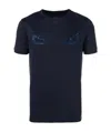 Fendi Dark Blue Round-neck T-shirt In Blue