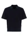 FENDI DARK BLUE TERRY FABRIC POLO SHIRT