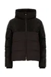 Fendi Women Padded Jacket In Ff Jacquard Technical Fabric In Black