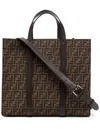 Fendi Dark Brown Ff Jacquard-motif Tote Bag In Dark Brown