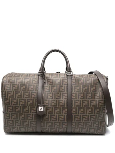 Fendi Dark Brown Ff Large Duffle Bag