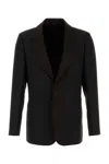 Fendi Tailored Wool Blazer Notch Lapel In Brown