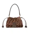 Fendi Women Mamma Baguette Medium Ff Velvet Jacquard Crossbody Bag In Multi