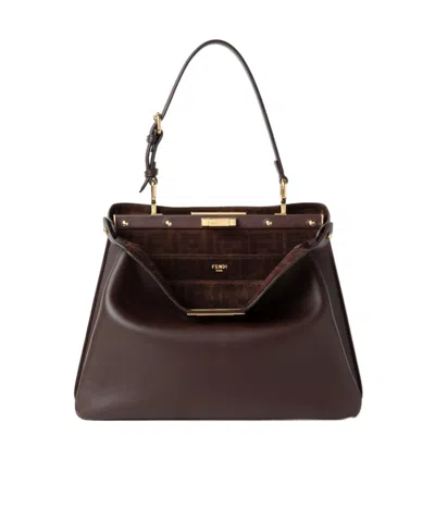 Fendi Peekaboo Medium Tote In Brown
