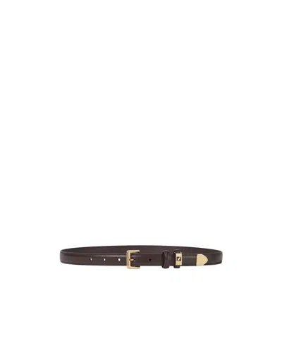 Fendi Dark Brown Leather Belt