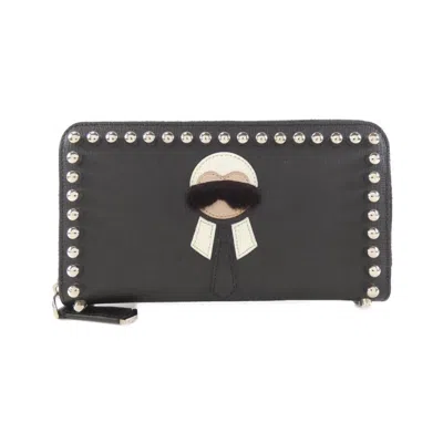 Pre-owned Fendi Dark Brown Leather Long Wallet (bi-fold) ()