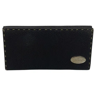 Pre-owned Fendi Dark Brown Selleria Leather Continental Wallet