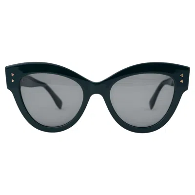 Pre-owned Fendi Dark Green Acetate 2018 Peekaboo Cat-eye Sunglasses Ff0266/s