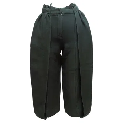 Pre-owned Fendi Dark Green  Wool & Silk-blend Balloon Trousers Size It 38