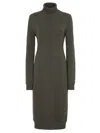 Fendi Cashmere High-neck Midi Dress In Dark Green