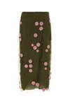 Fendi Sheer Overlay Embroidered Tulle Skirt