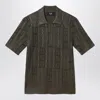 Fendi Ff Wool Blend Lurex Polo In Green