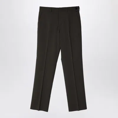 Fendi Dark Green Wool Trousers For Men