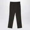 Fendi Dark Green Wool Trousers For Men In Green
