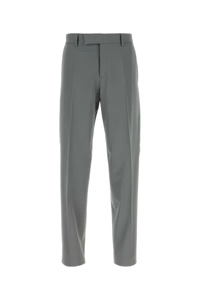 Fendi Dark Grey Gabardine Pant In Gray