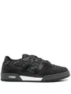Fendi Low-top Round Toe Rubber Sole Sneakers In Dark Grey