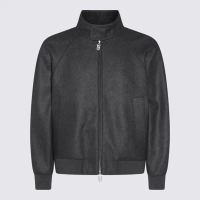 FENDI FENDI DARK GREY WOOL CASUAL JACKET