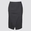 Fendi Women Pinstripe Midi Skirt In Grey