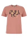 Fendi Pink Cotton T-shirt With Logo Print Women