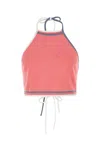 Fendi Dark Pink Viscose Blend Crop Top