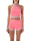 Fendi Dark Pink Viscose Blend Crop Top In Pink