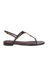 Fendi Dark Purple Ayers Thong Sandals In Brown
