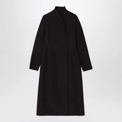 Fendi Dark Purple Grain De Poudre Wool Coat Women In Black