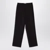 Fendi Dark Purple Grain De Poudre Wool Trousers In Black
