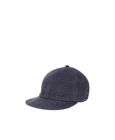 Fendi Debossed-logo Cotton Cap In Black