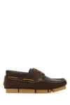 Fendi Chocolate Leather Deck Loafers In Morocuoio