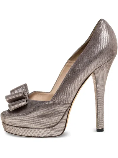 Pre-owned Fendi Deco Metallic Pumps