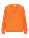 Fendi Deep Flared Sleeve Jumper In Orange