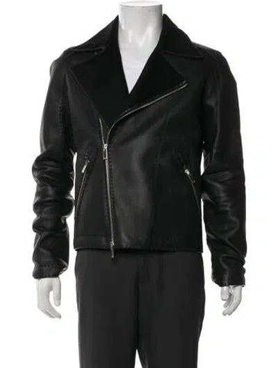 Pre-owned Fendi Deer Moto Jacket In Black