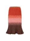 Fendi Gradient Mohair And Wool High-waisted Midi Skirt Clothing In Multi