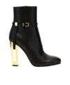 Fendi Delfina High Leather Ankle Boots In Black
