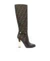 Fendi Delfina 110mm Monogram Knee-high Boots In Brown